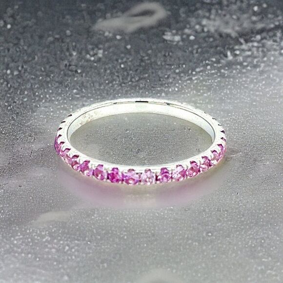 Natural Pink Sapphire Ring 6.5 14k W Gold 0.66 TCW Certified $1,190 217001 - Picture 9 of 12